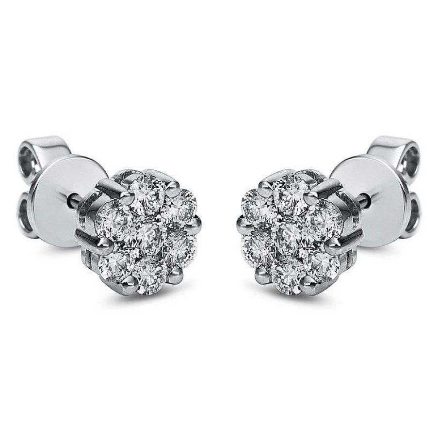 Damenschmuck Muau schmuck  | Ohrstecker 750/18K Diamant 0.8Ct. Weissgold