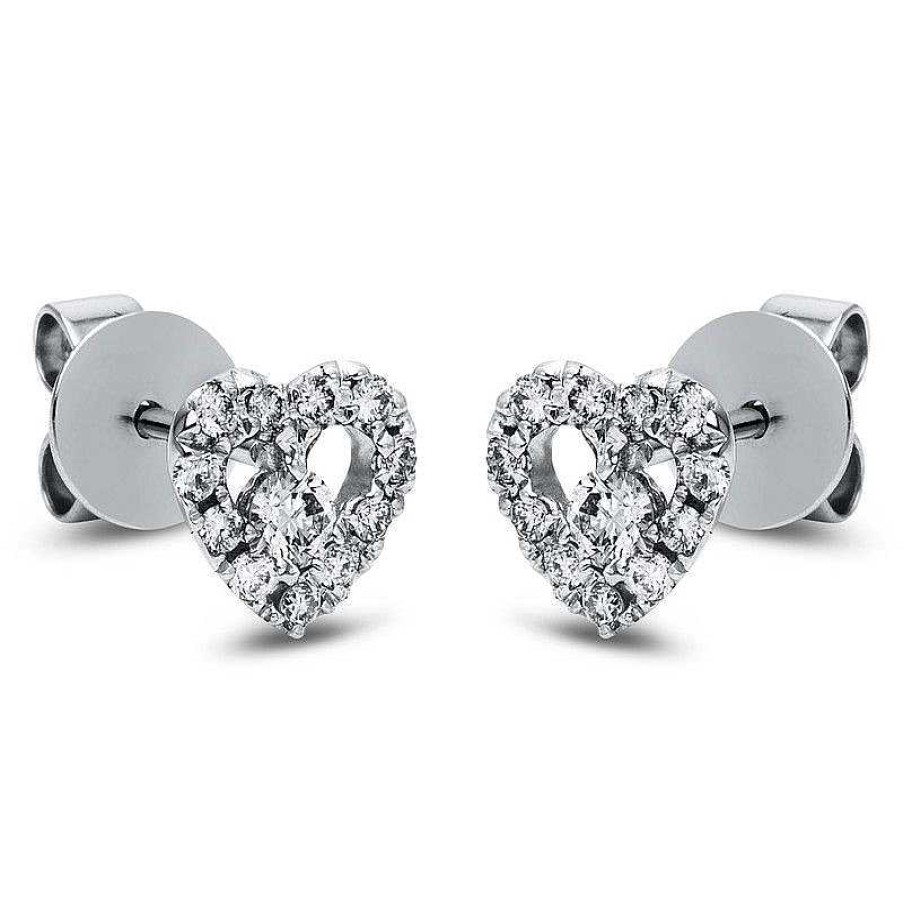 Damenschmuck Muau schmuck  | Ohrstecker 750/18K Diamant 0.32Ct. Weissgold