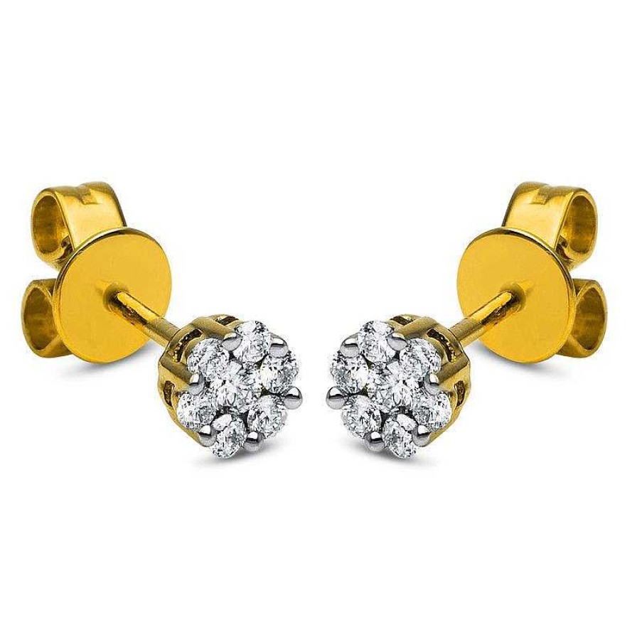 Damenschmuck Muau schmuck  | Ohrstecker 750/18K Diamant 0.23Ct. Gelbgold