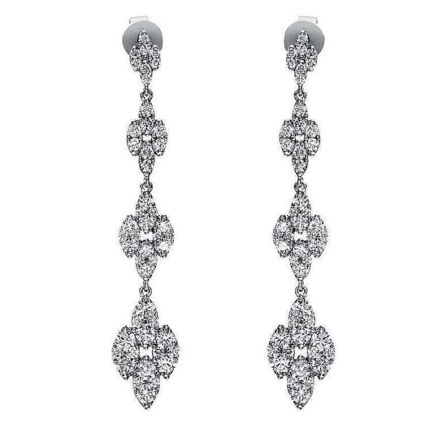 Damenschmuck Muau schmuck  | Ohrstecker 750/18K Diamant 2.92Ct. Weissgold